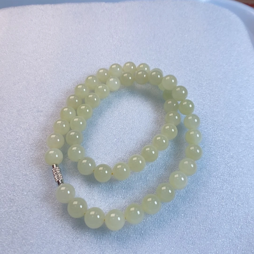 和田玉手链未镶嵌冰黄口