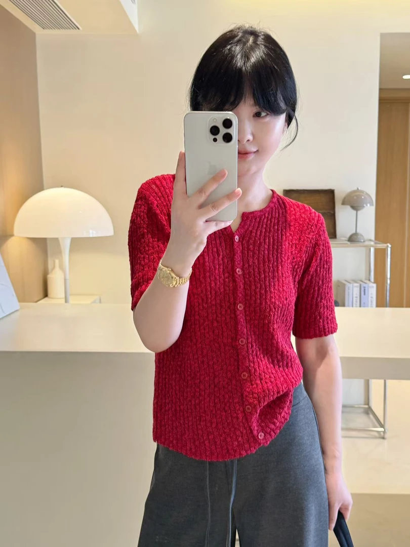 MOREYOUNG李李家气质款中袖针织衫25067
