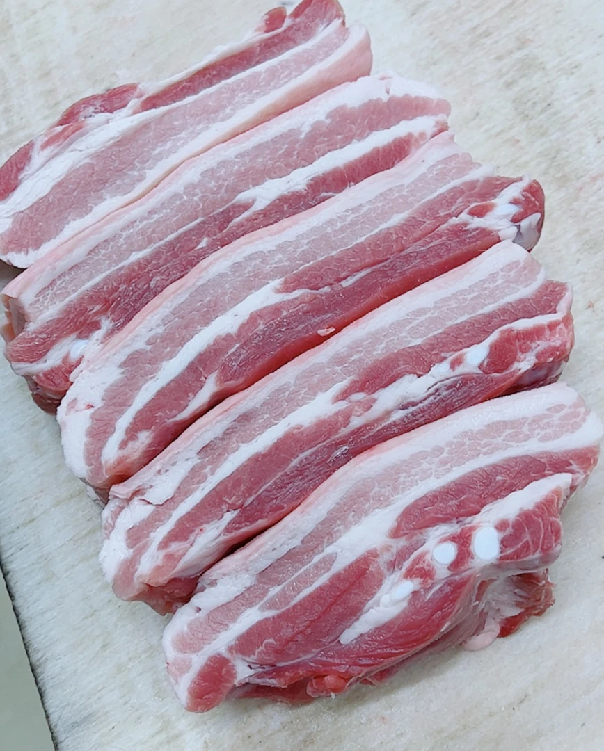 保证品质农村散养猪精品精修纯下五花纯五花肉,（冷冻一晚后发货）