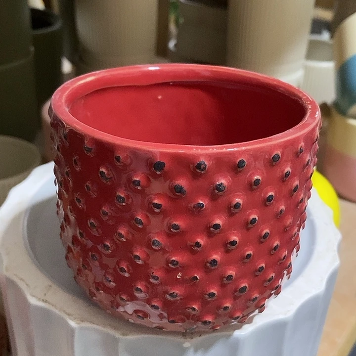 陶摆件陶盆有孔 瑕疵介意勿拍