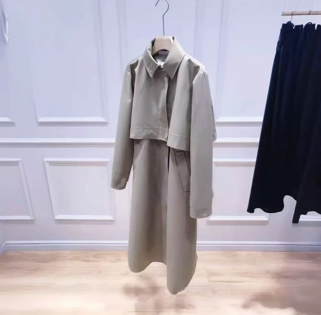 ES509  新款  时尚气质翻领两穿风衣