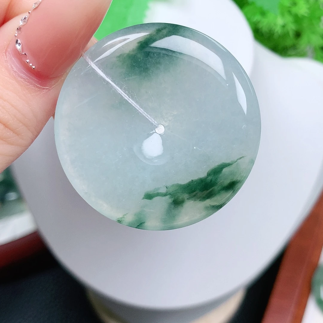 翡翠未镶嵌颈饰平安40.1-5.8