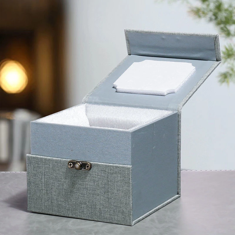 茶壶包装礼物盒茶具收藏亚麻锦盒