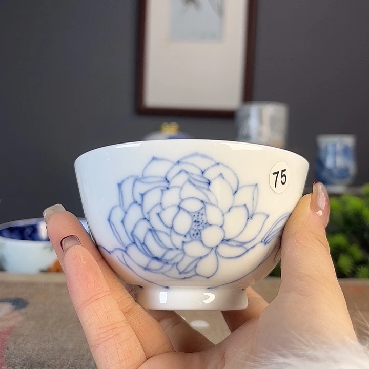 摆件景德柴烧茶杯多人