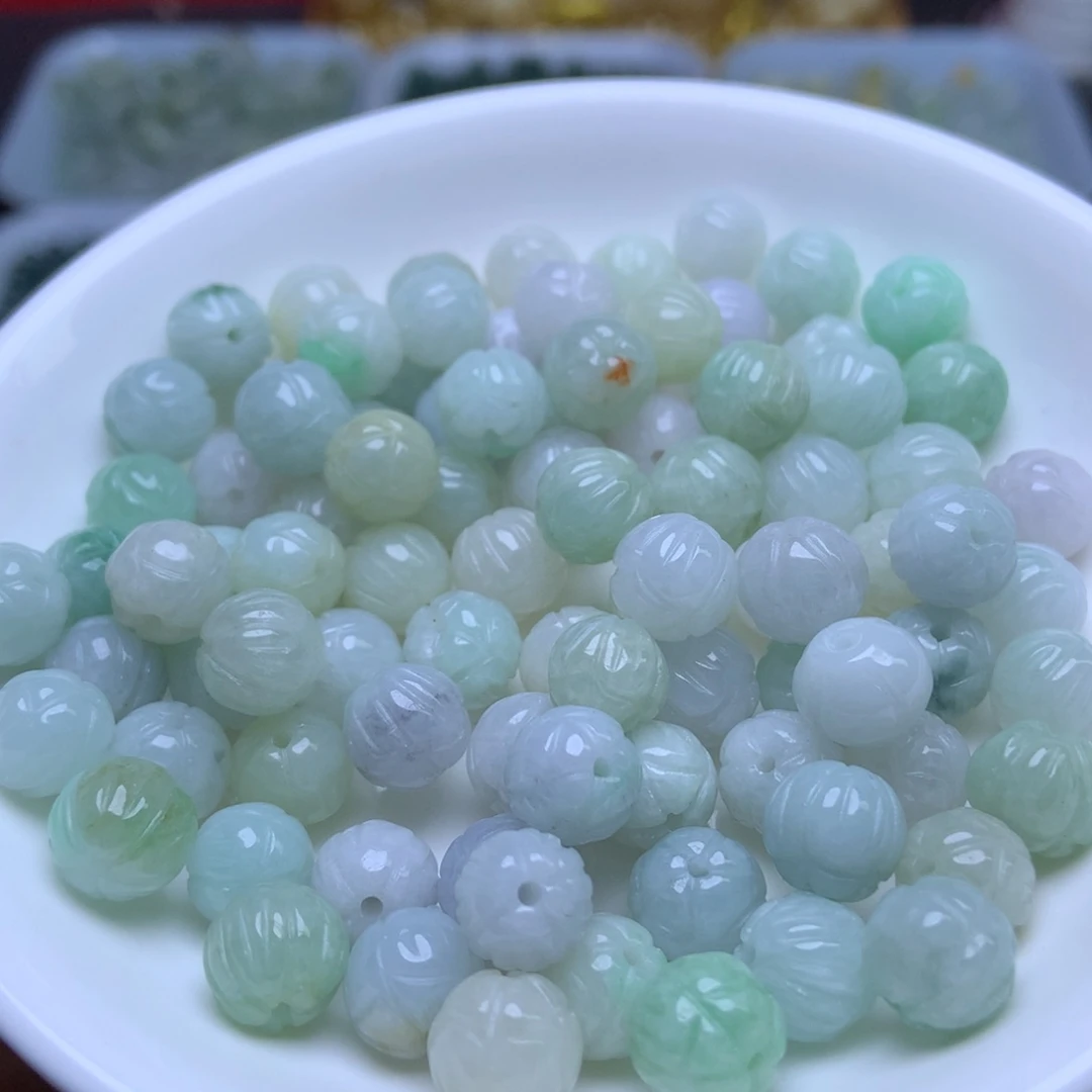 未镶嵌手链翡翠卡8.7莲花珠10个