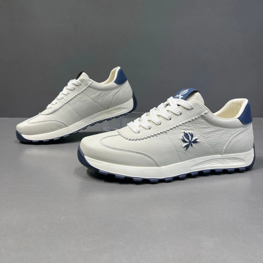 真皮板鞋男款潮流百搭鞋子男鞋小众头层牛皮透气男士休闲阿甘鞋