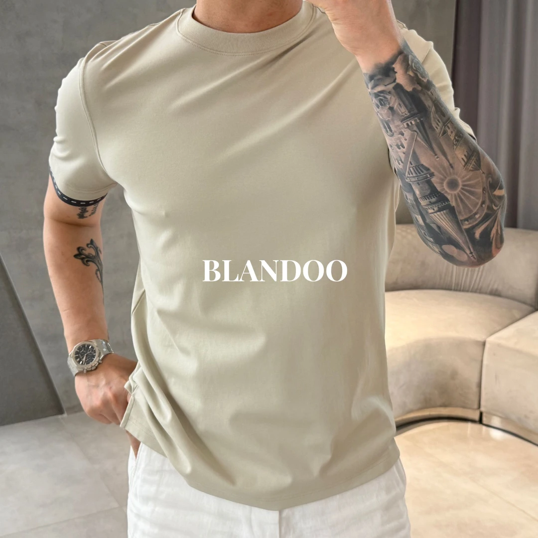BLANDOO  “液氨长绒棉”  男士简约百搭舒适短袖T恤2BD5B6002