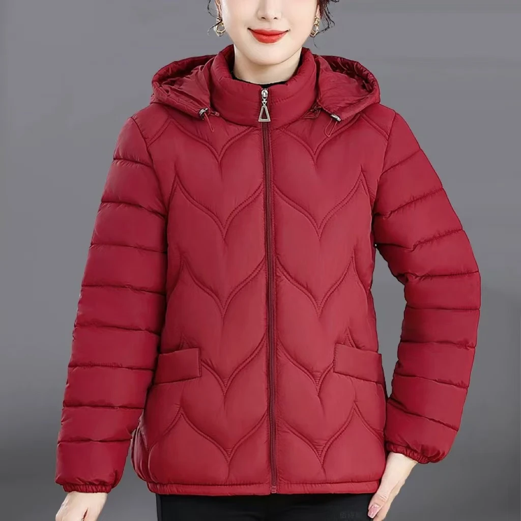 【慧】时尚火苗连帽加厚棉服外套显瘦休闲棉衣外套保暖棉服女