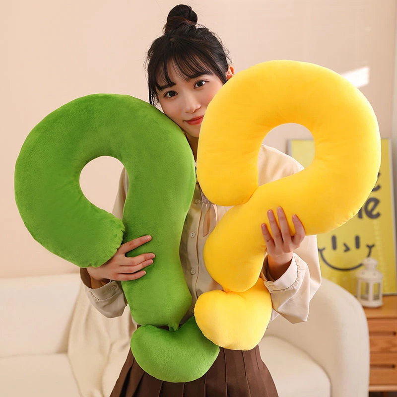 问号抱枕长条多功能可爱颈枕抱枕柔软护颈枕沙发靠枕居家枕头