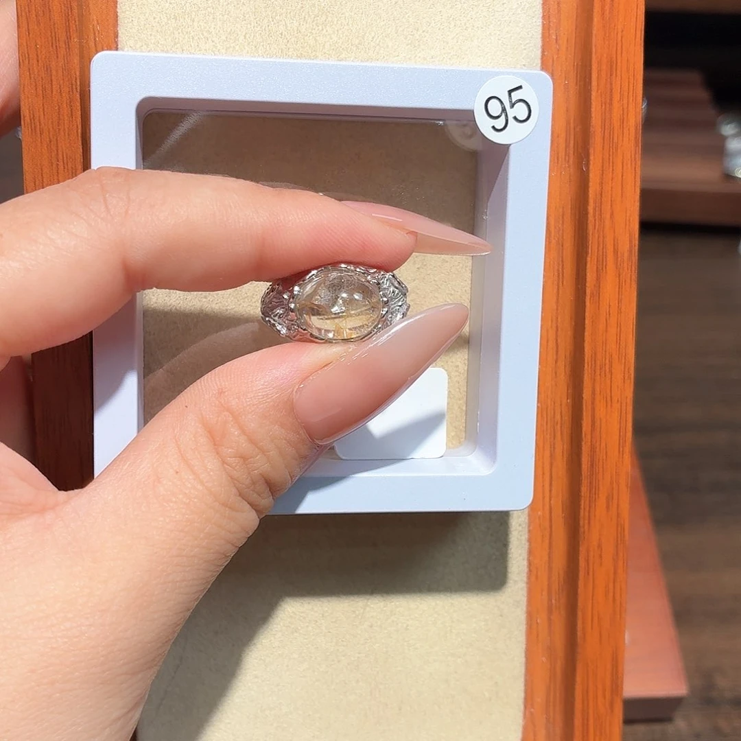 ****漫水晶戒指银S925镶嵌