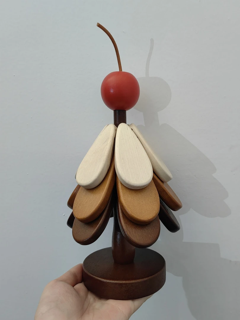 实木苹果圣诞树 高13.5cm  SMGD-02