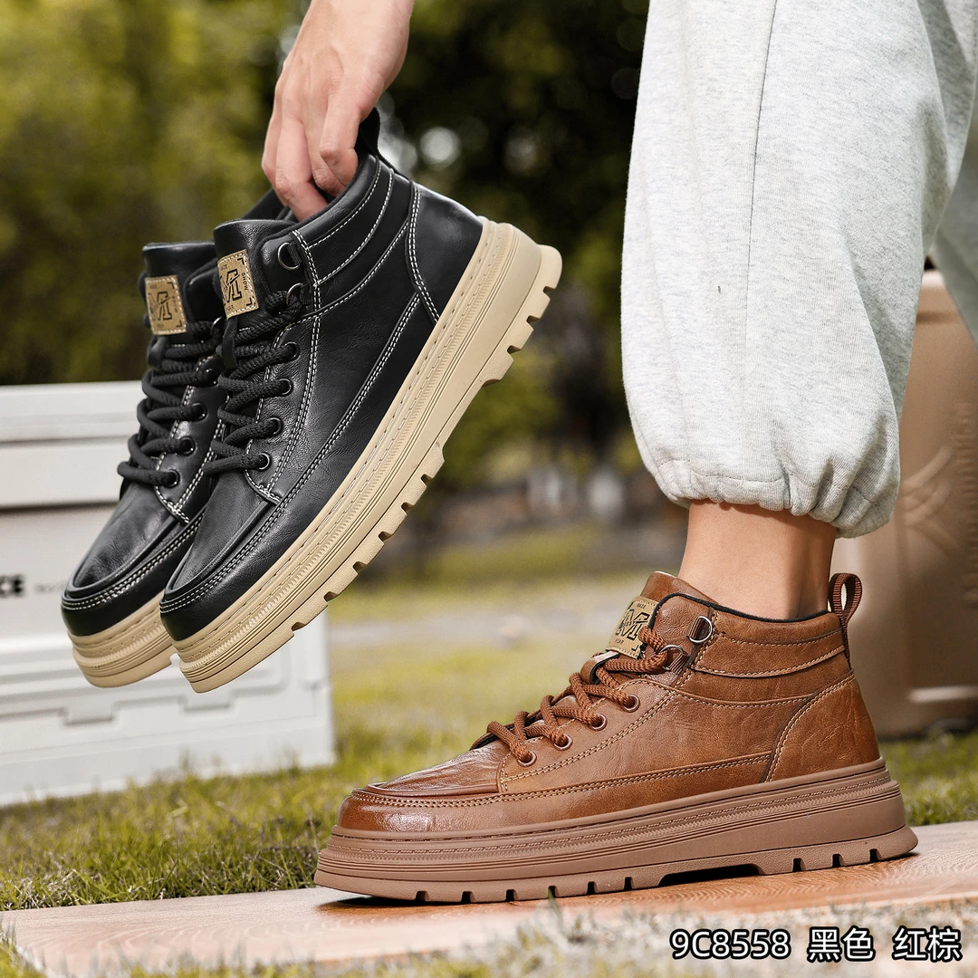 防滑金属工装鞋耐磨高帮马丁靴潮鞋冬季潮流秋季9C8558
