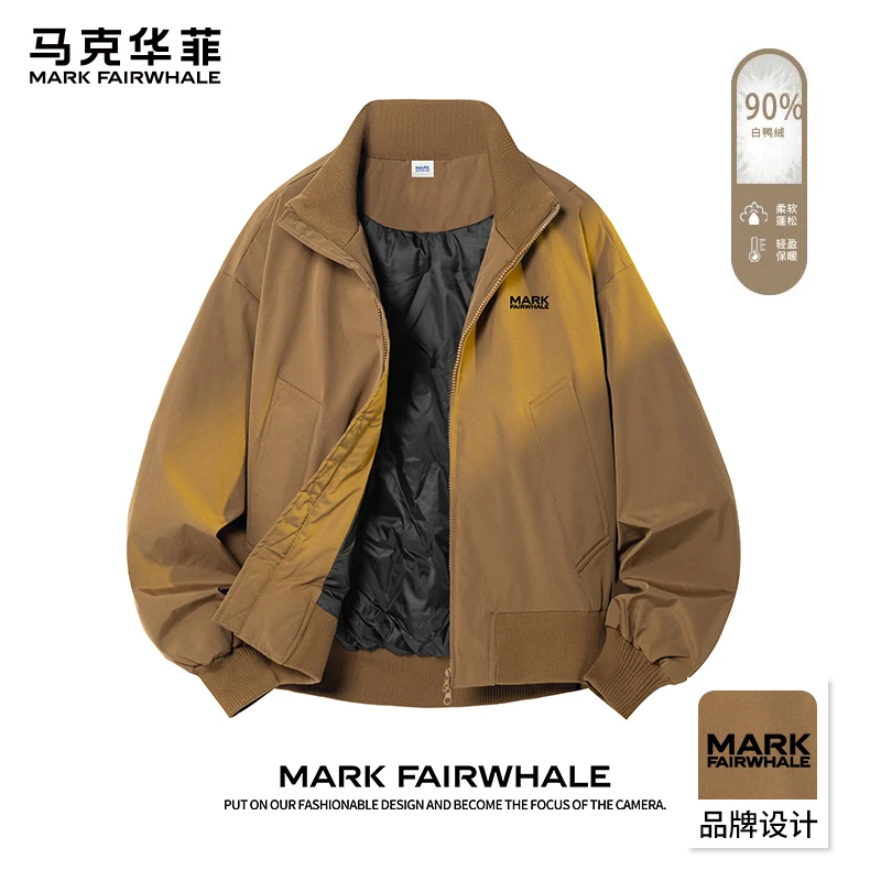 马克华菲秋冬新款潮牌美式休闲羽绒外套男宽松设计感百搭舒适夹克