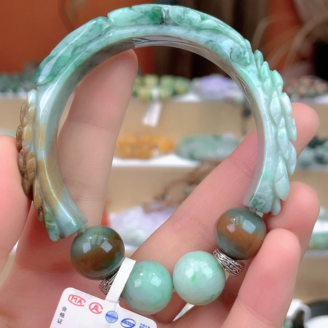 白***云翡翠未镶嵌手链手链