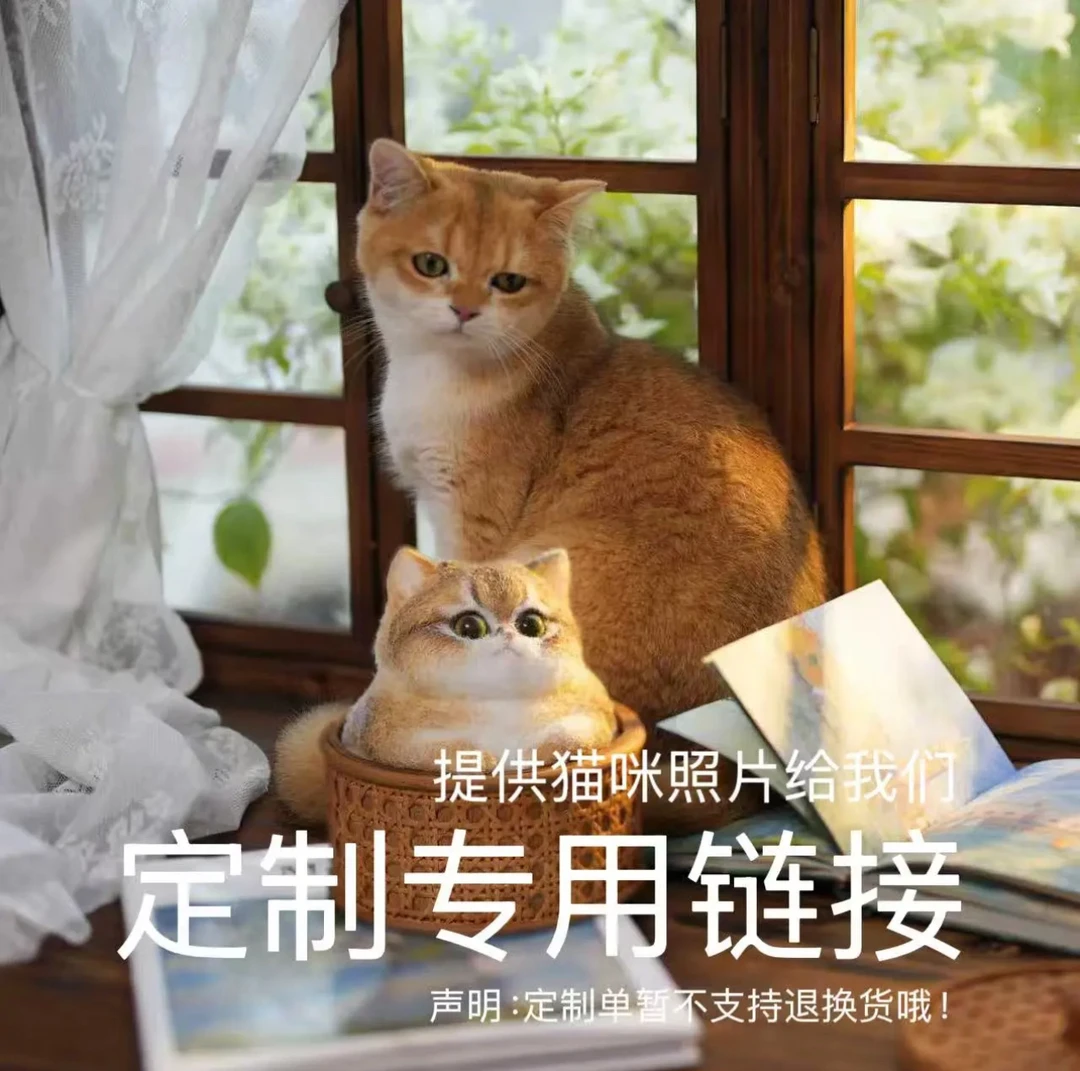 喵星VIP定制链接 自制纯手工植绒猫咪 提供照片给我们~不支持退换