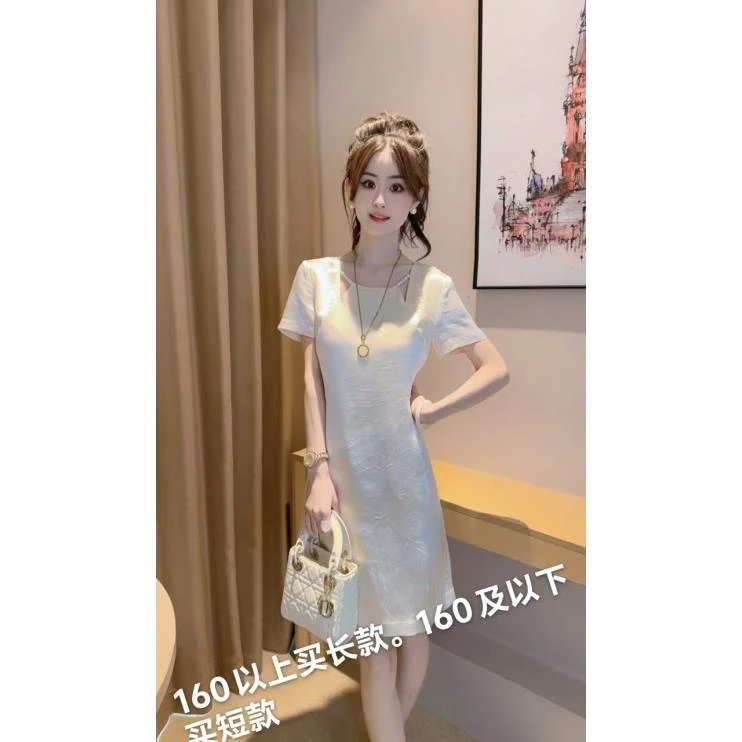 Ling【珍珠裙】夏季修身裙子短款法气质露肩连衣裙复古国风