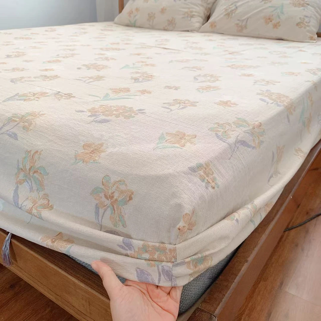 【曼陀罗】简麻原麻加厚轻磨绒亚麻感1.5X2床笠床垫保护套四季可用