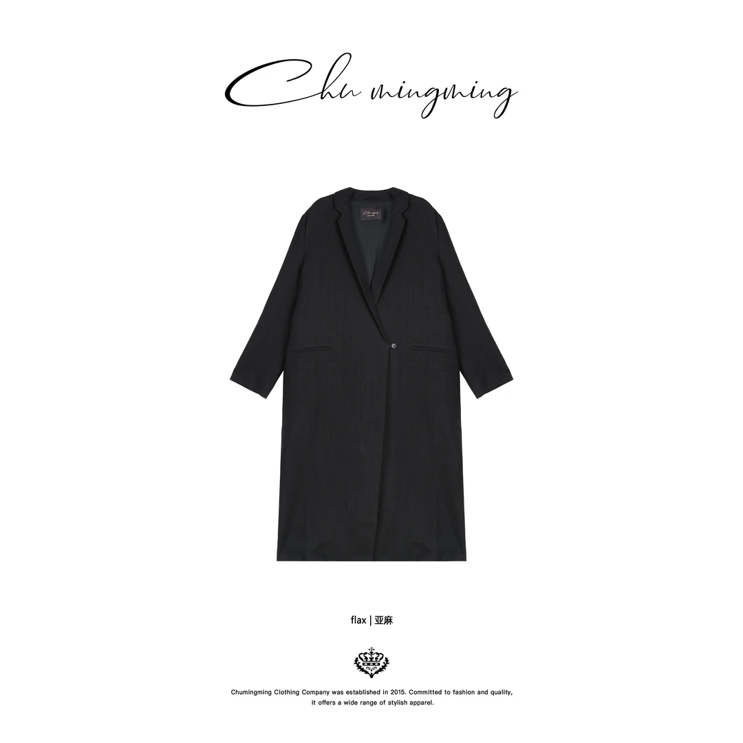 【CHUMINGMING】《夜绅》亚麻阔版长外套SH2523