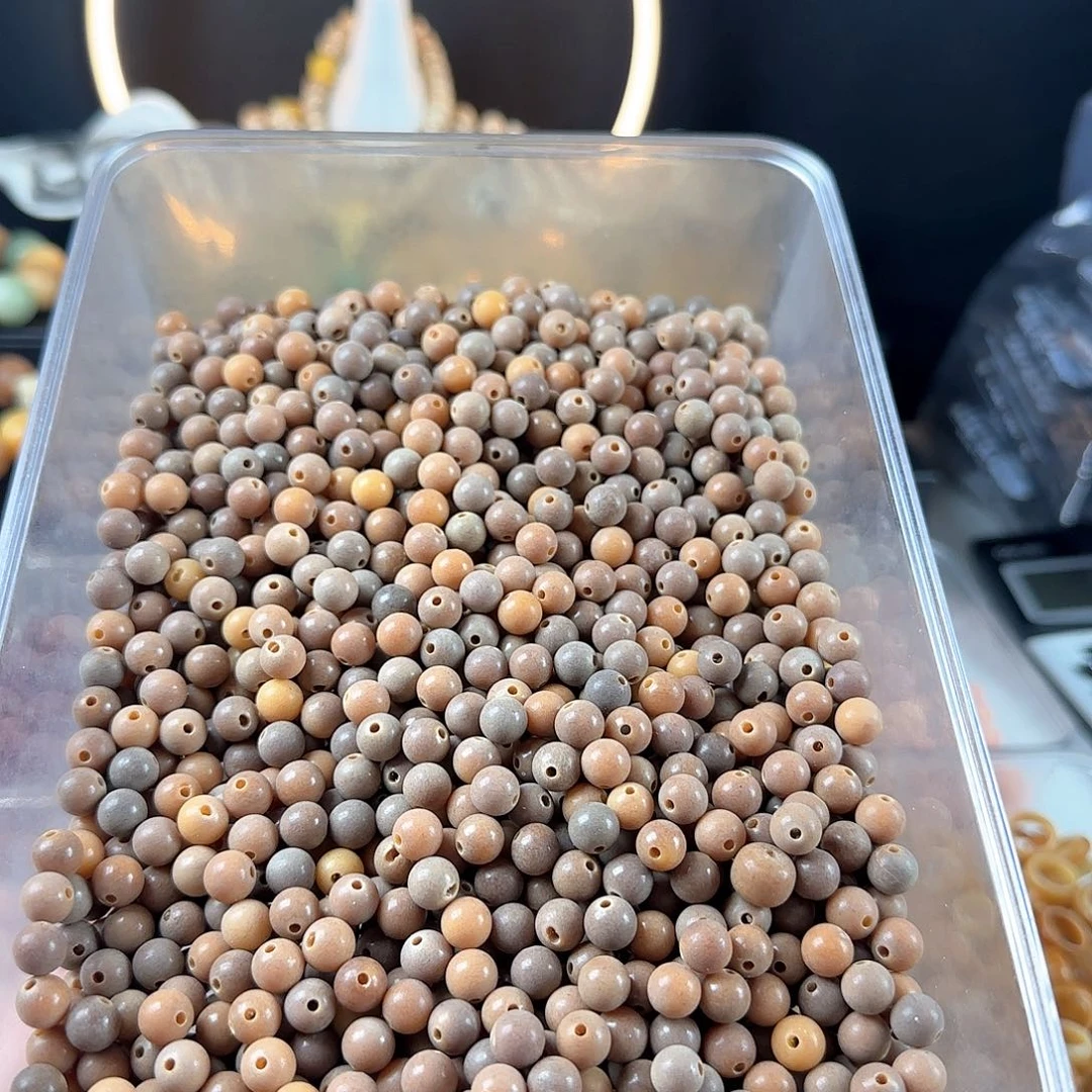 菩提根/象牙果手串灰****子卡8风化圆