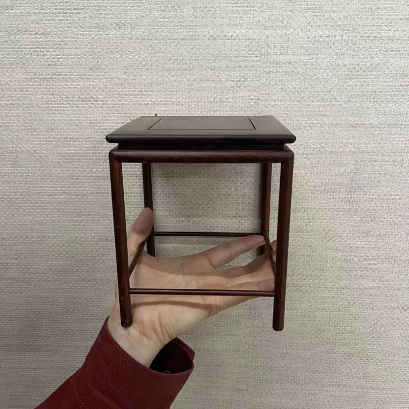 HSZ 文玩_木作_书画_钱币 明式正方摆台大号 面宽 12 高14。XL0499