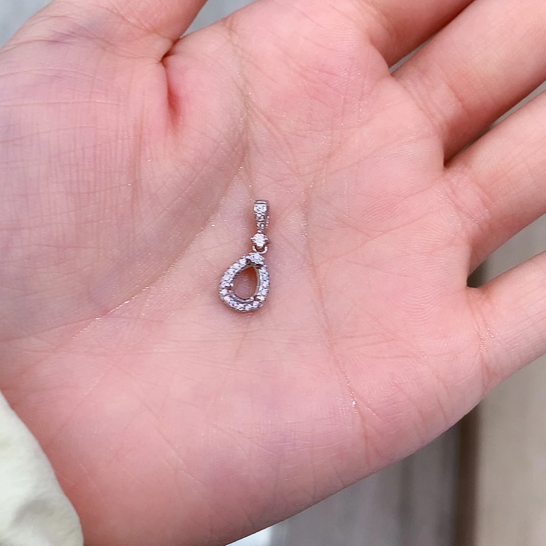 锆石5✖️7水滴银S925镶嵌