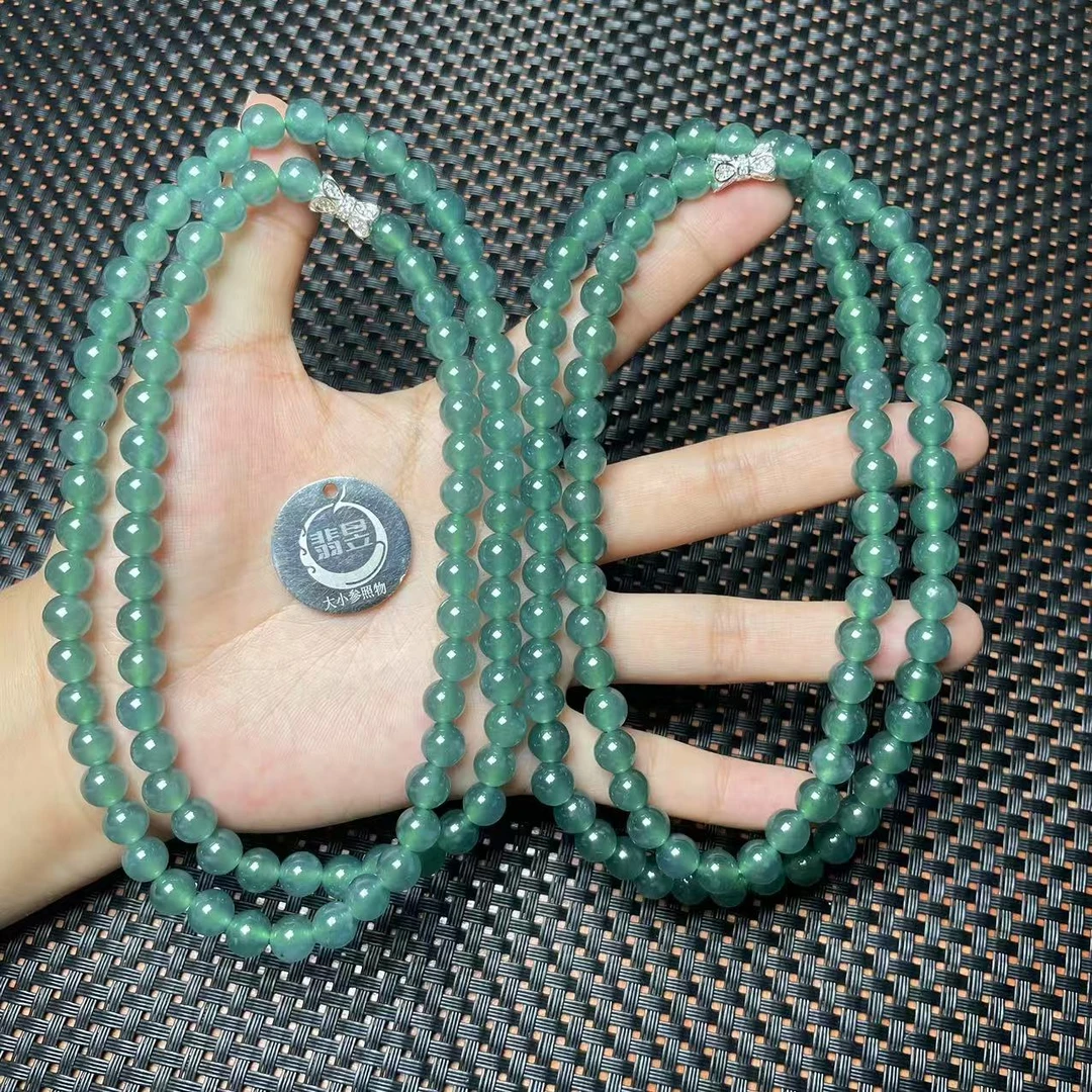 翡昱-N26-46112-820-天然A货翡翠珠链/约7+/约86颗/-多样性发其一