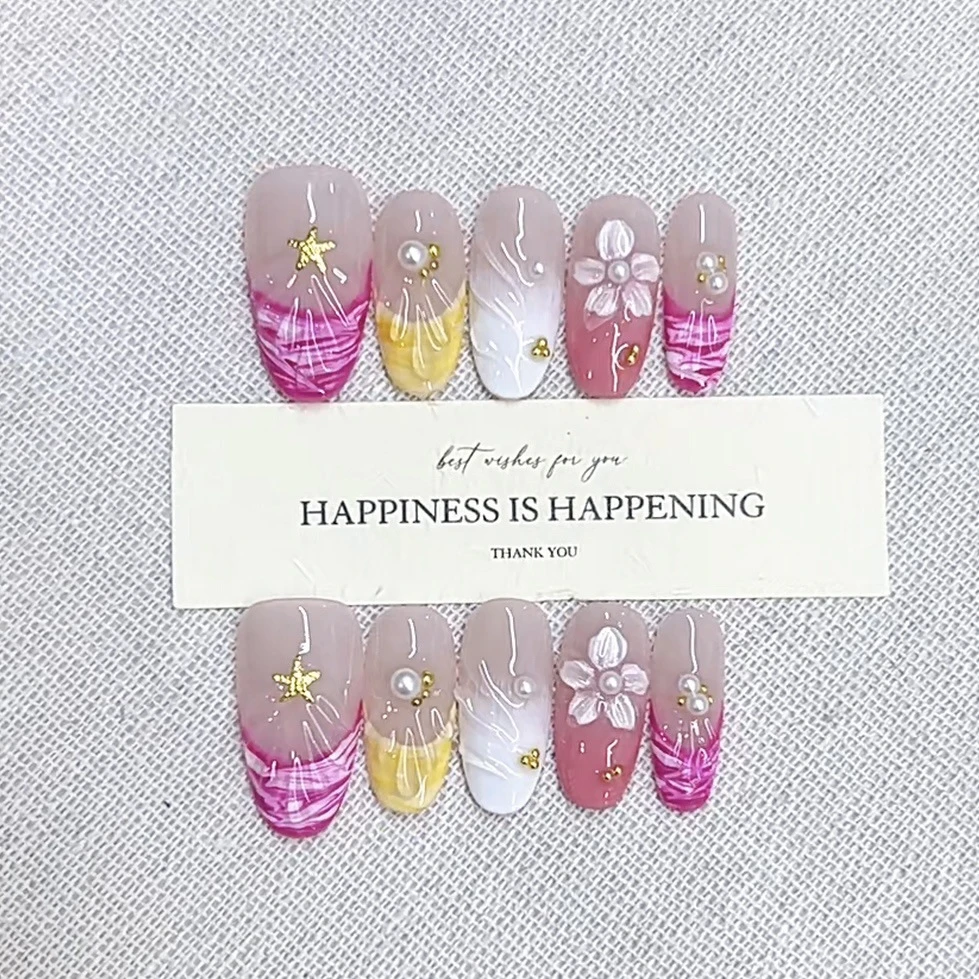 3000 NAIL “夏日炎炎”设计师高定原创纯手工高级感猫眼显白穿戴甲