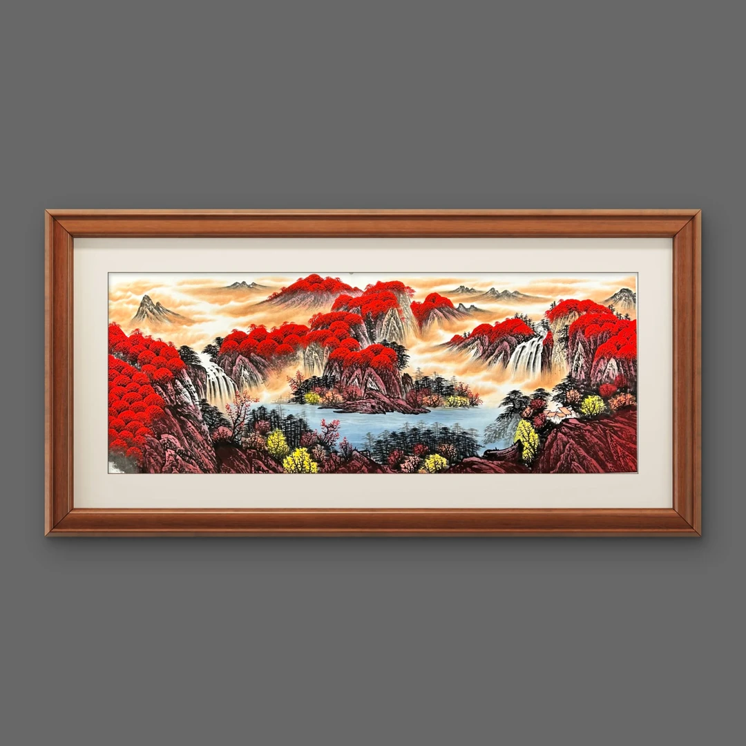 邵强亲笔手绘山水画【鸿运千秋】190*80cm送锦礼盒收藏送礼作品