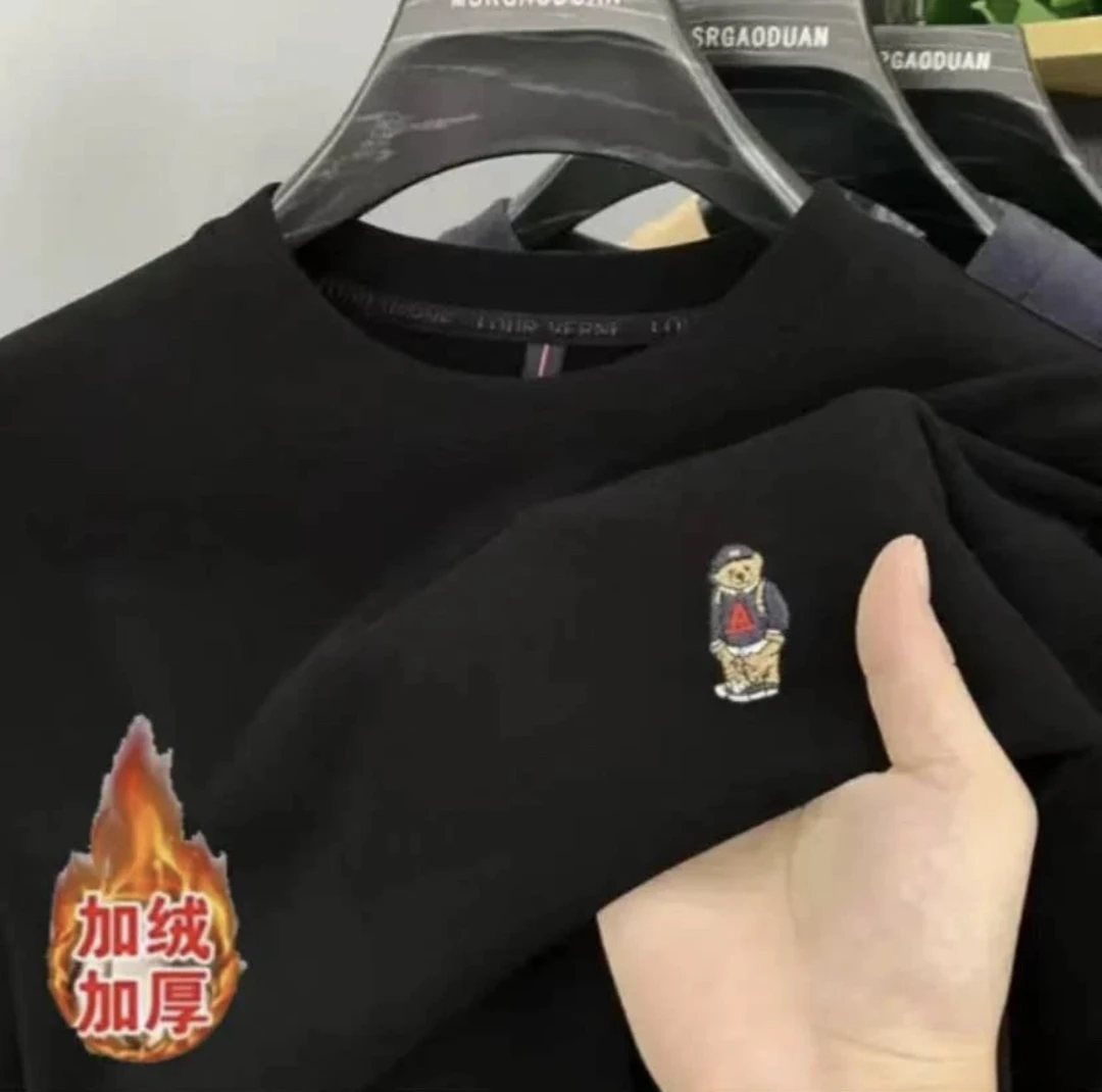 【刺绣】加绒圆领卫衣时尚百搭情侣装新品上新潮流长袖印花