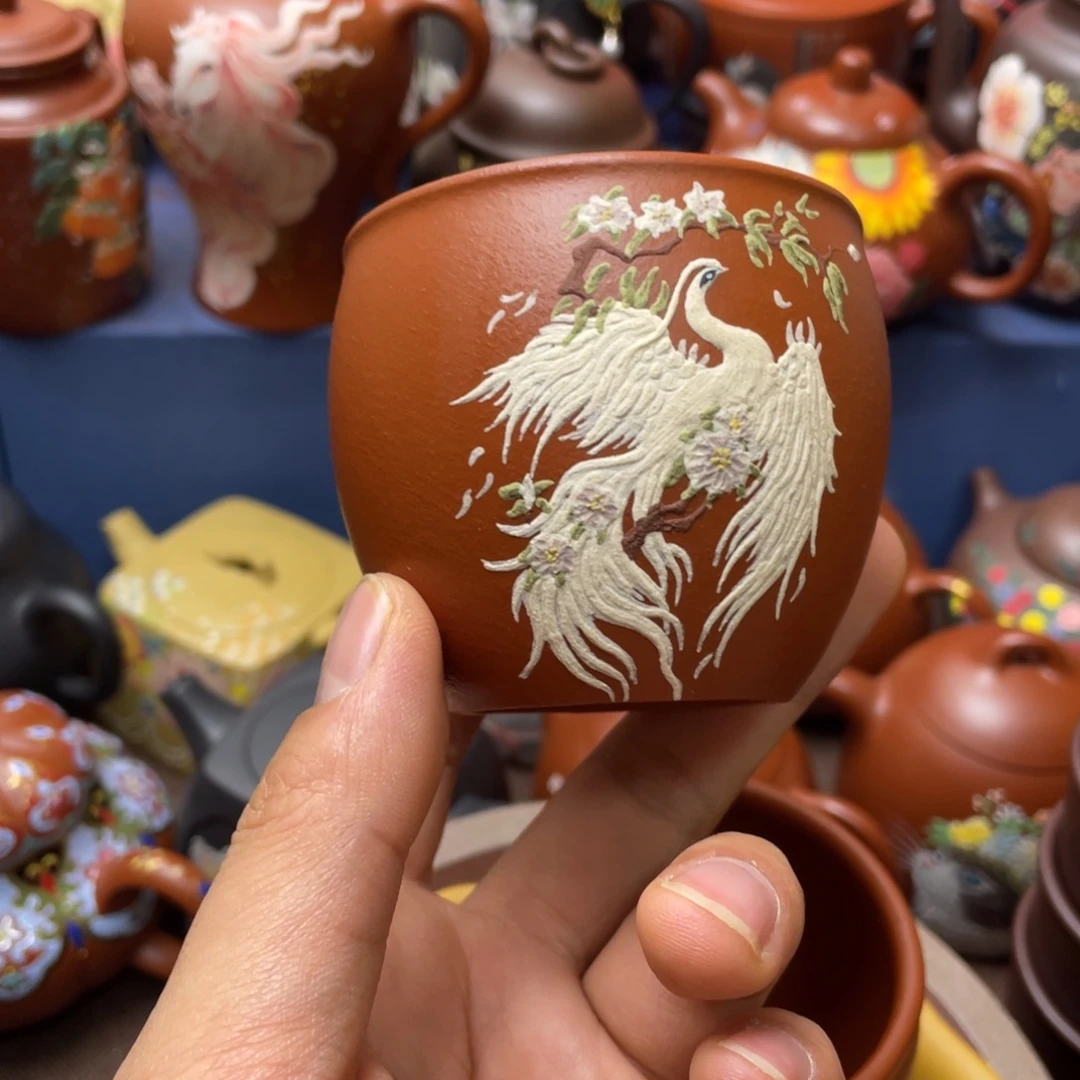 茶杯红泥紫砂主人杯150cc