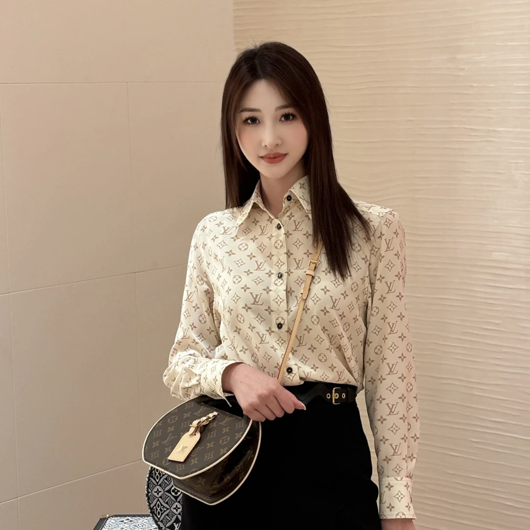 99新 LouisVuitton/路易威登 wdf387/24新款满印衬衫 桑蚕丝 34码