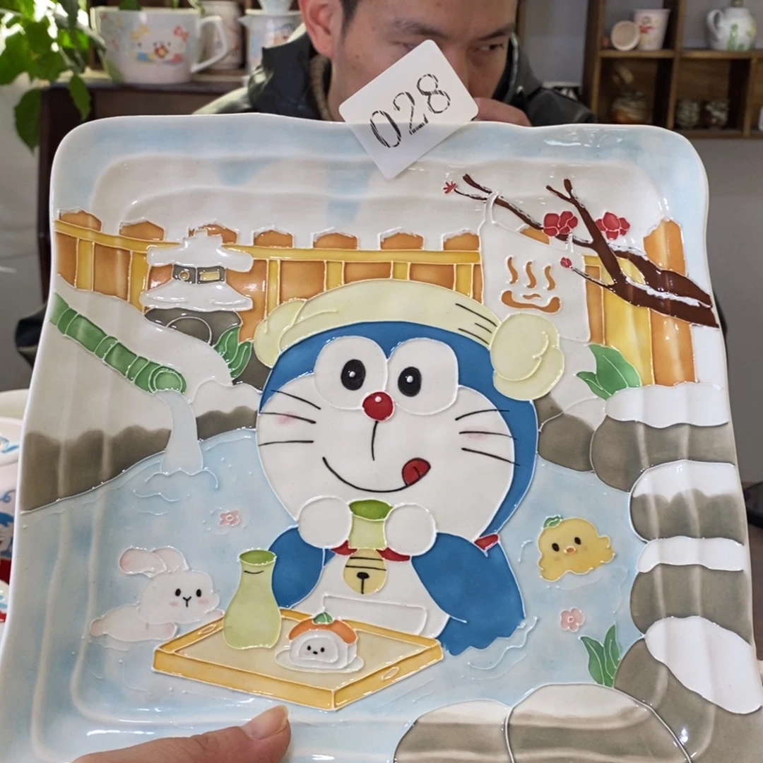 瓷片景德镇釉下彩手绘