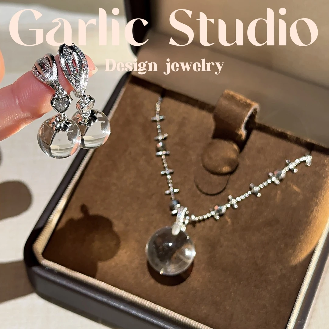 铜项链 <Garlic Studio>溪水森林-白水吊坠仙女链项链