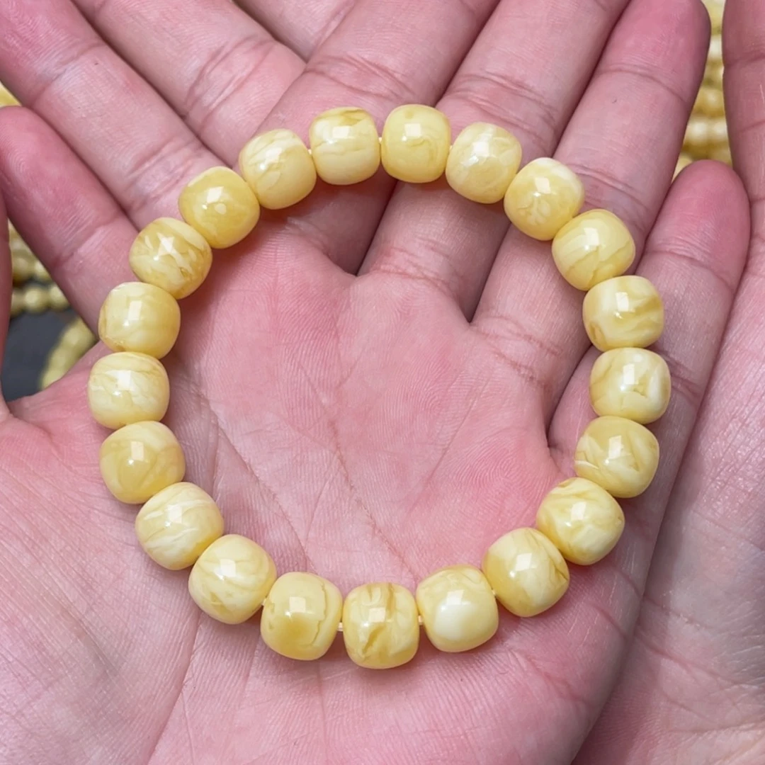 蜜蜡裸石未镶嵌追*蜜蜡手串10.3mm