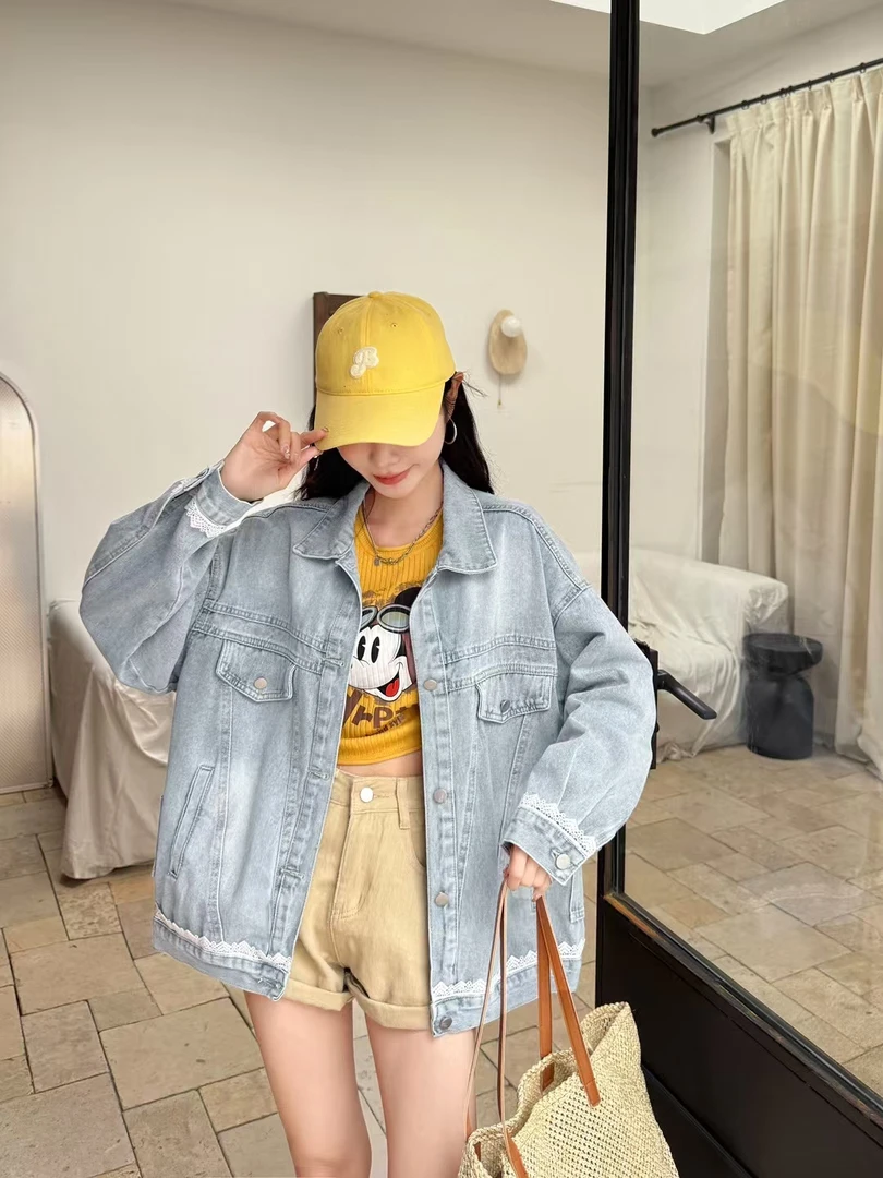 秋季新款时尚韩版宽松复古怀旧水洗牛仔外套女百搭ins设计感上衣