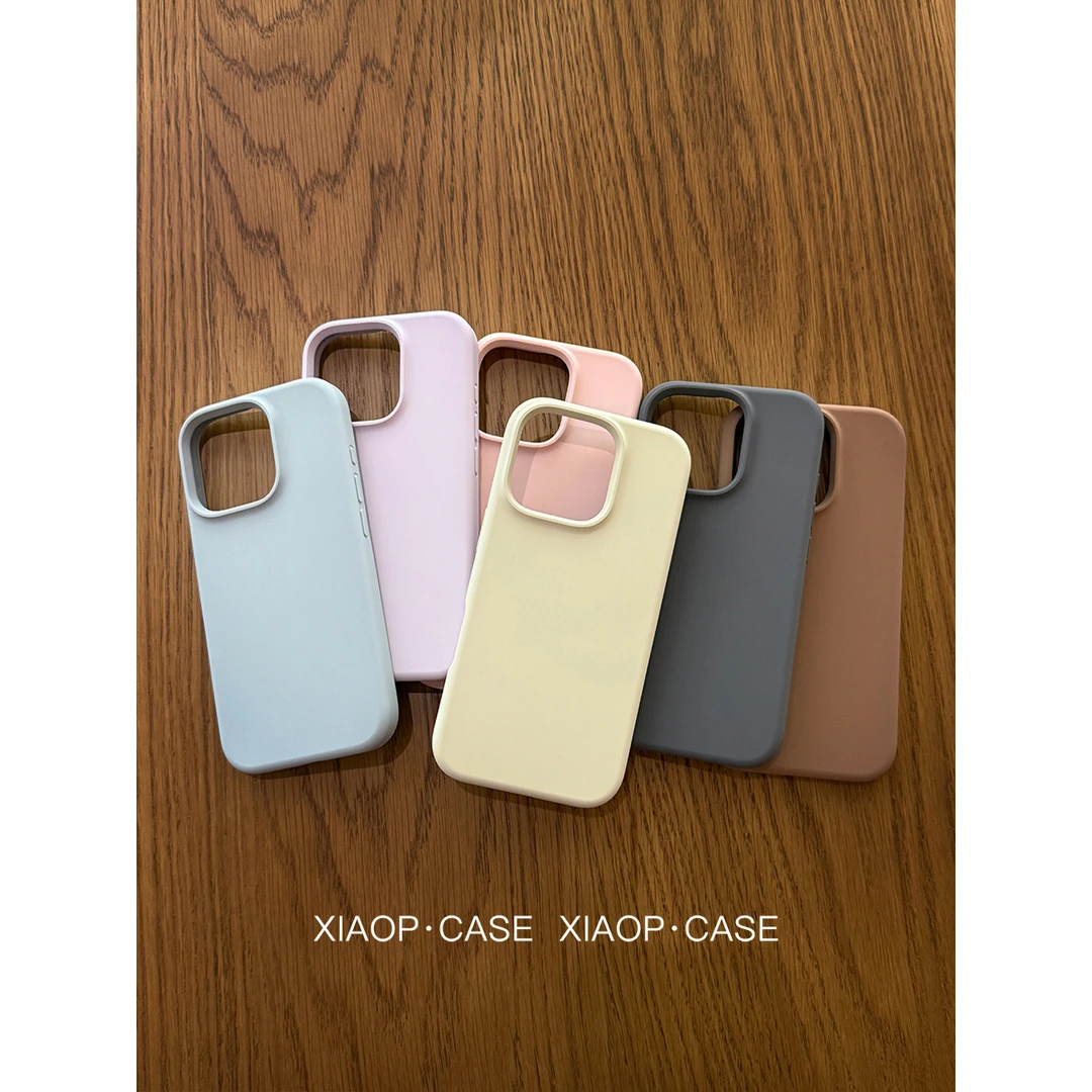 适用苹果16手机壳iPhone15/14promax液态硅胶简约ins手机保护套