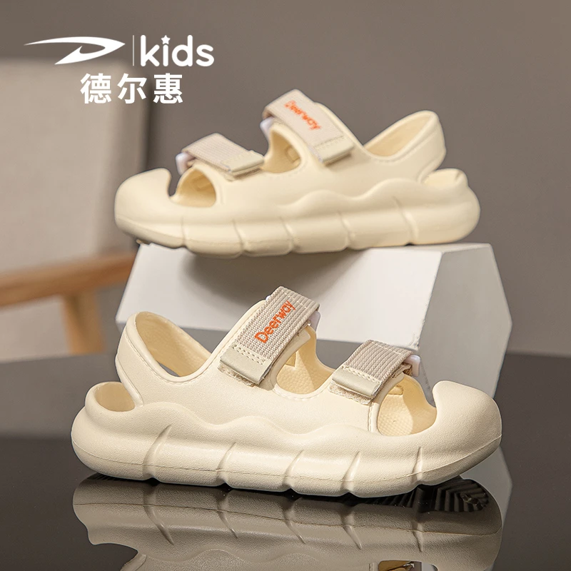 德尔惠儿童凉鞋包头小男孩夏天鞋子软底轻便女童拖鞋透气沙滩鞋潮