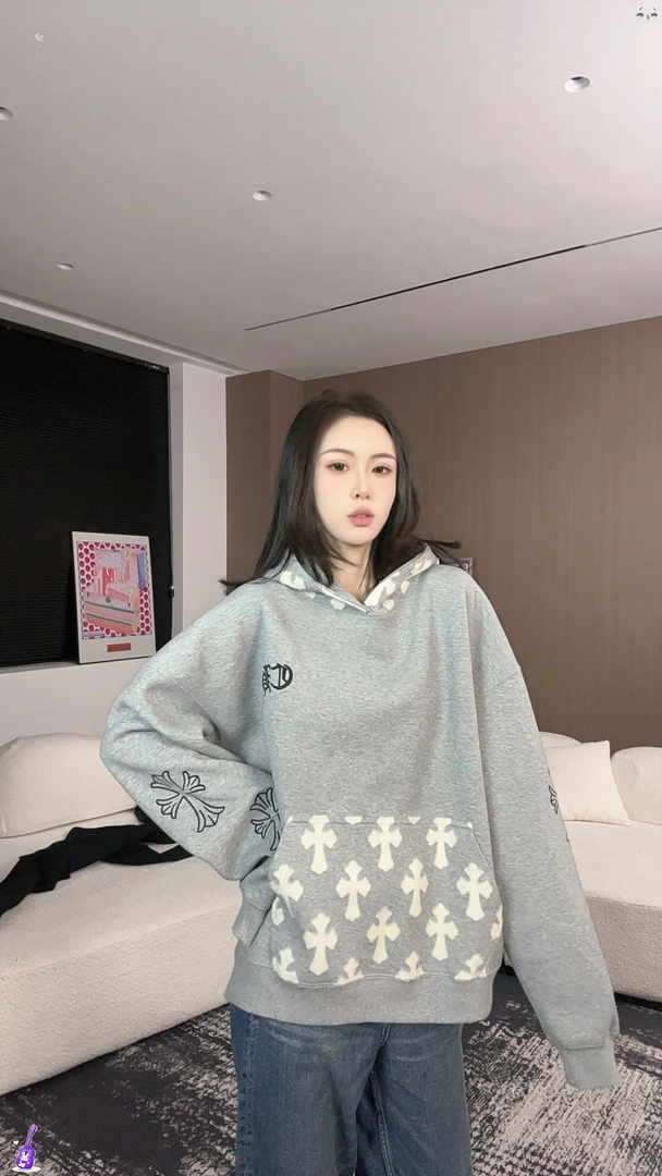 25年秋冬新款高克重连帽卫衣克家潮流宽松-99019