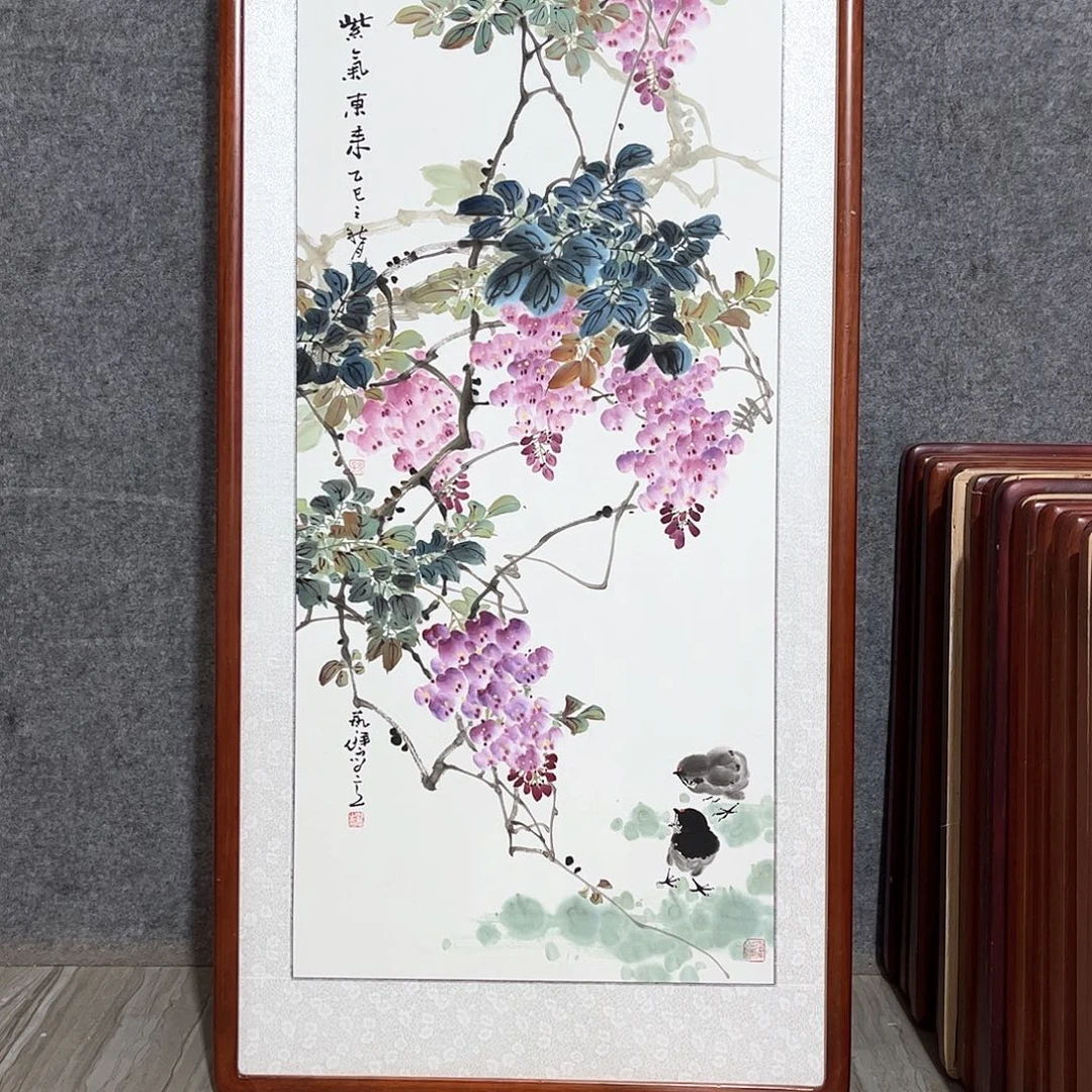 国画书画作品带框63×123