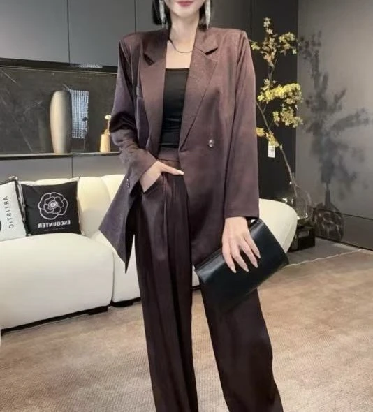 836/高端定制复古高级感西服阔腿裤两件套/欧盼全品