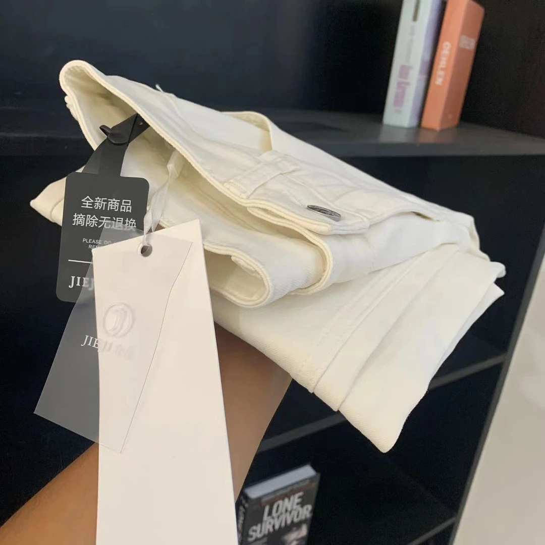 公司单{白牛}显瘦高腰通勤百搭小直筒女牛仔裤 KZ4367   101