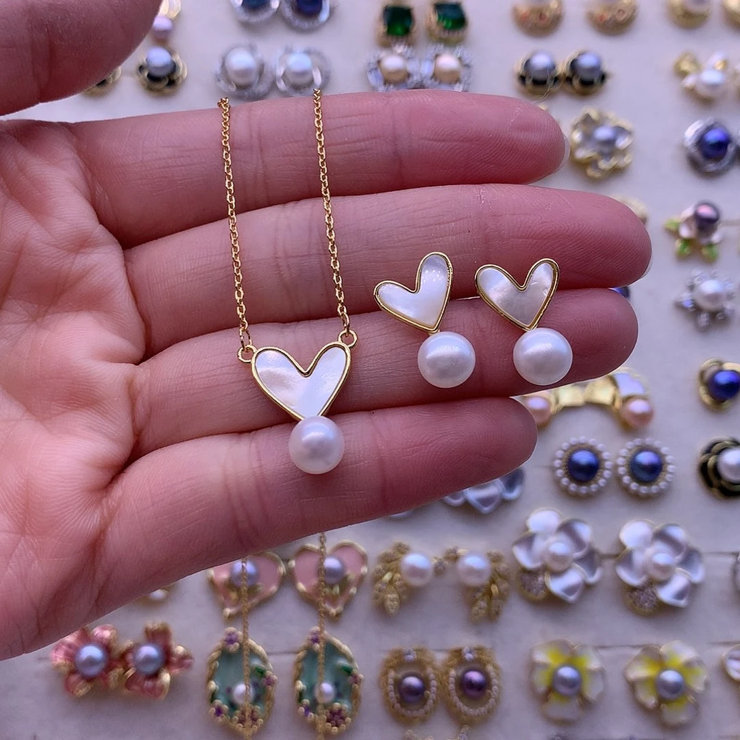 淡水珍珠耳饰合金