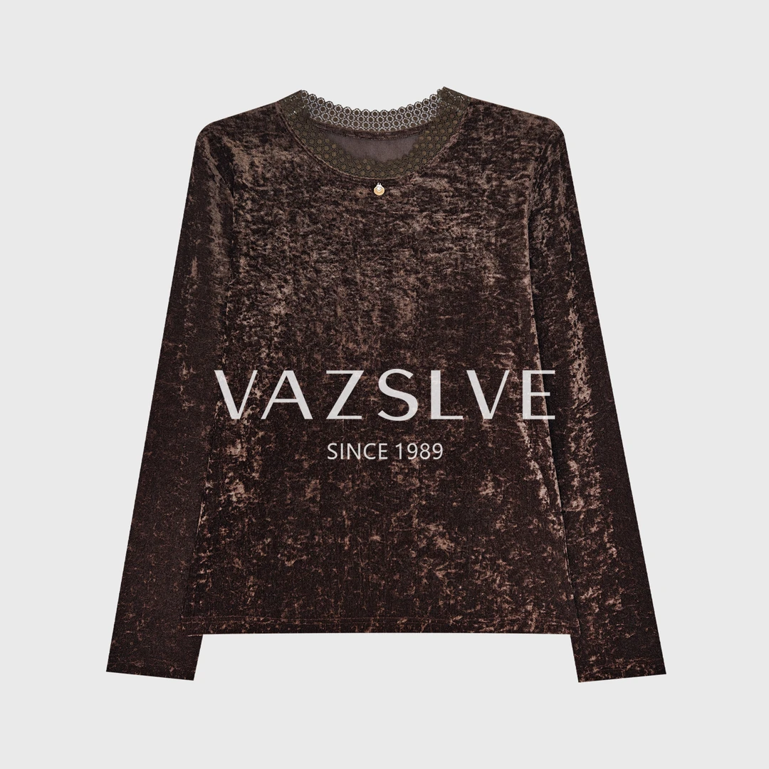 【VAZSLVE/全新奢品】捡漏新款设计师百搭绒毛气质休闲T恤T1730