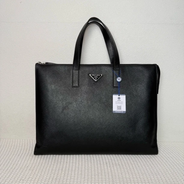 95新 Prada/普拉达 5093/男士时尚百搭黑色全皮公文包