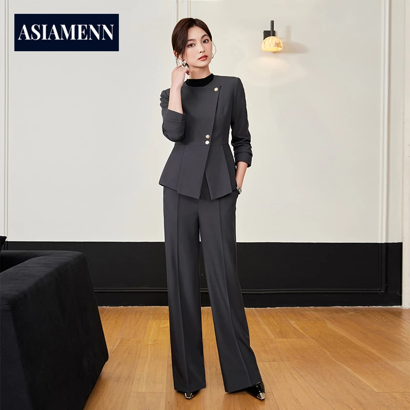 职业装通勤风秋季套装女士气质高级美容院医美时尚设计感秋冬厚款