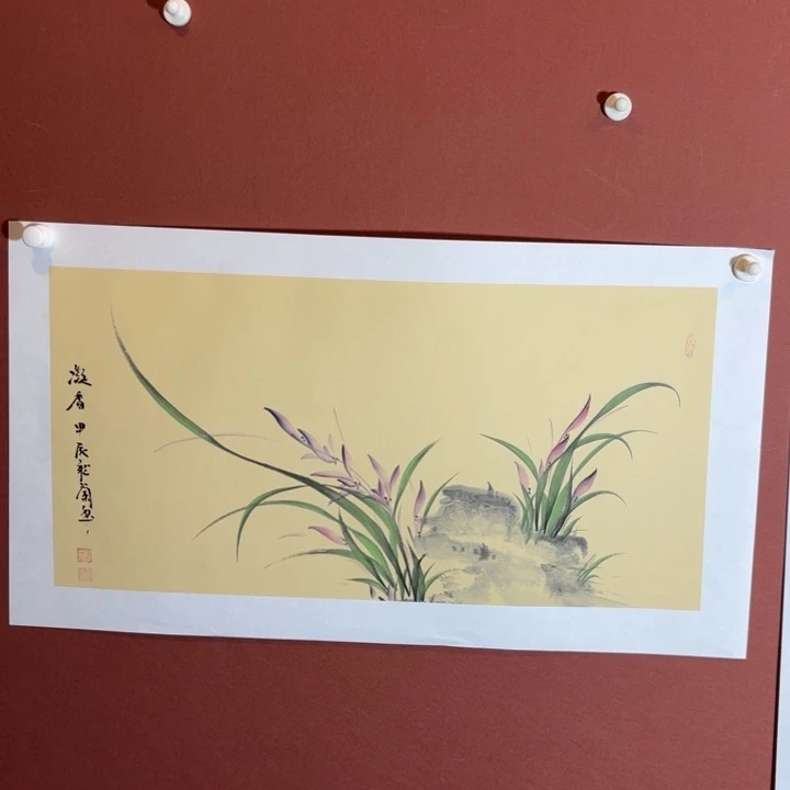 国画听兰老师花鸟