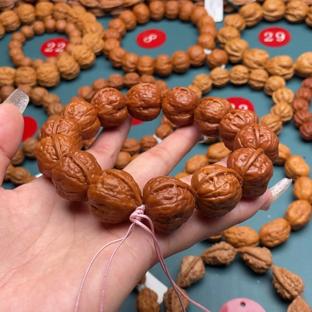 文玩核桃手串红皮爱心蛙