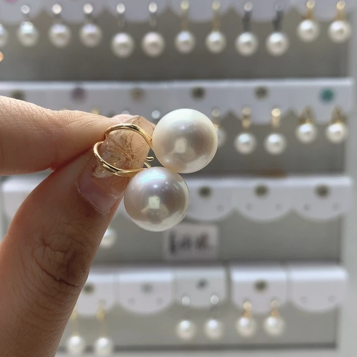 淡水珍珠耳饰银S925镶嵌