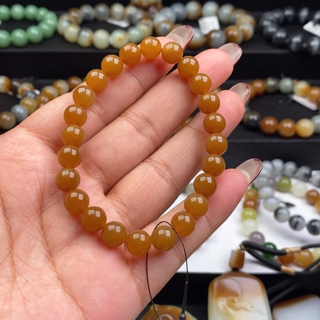 原***丹和田玉未镶嵌手链