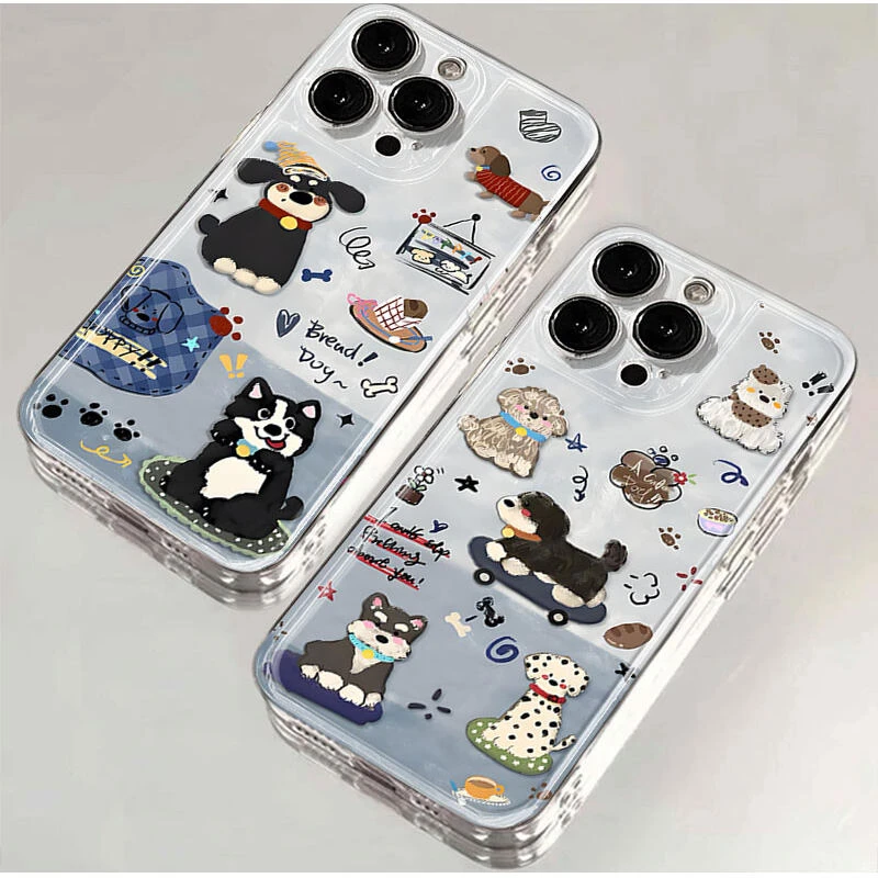 可爱小狗适用iphone17promax/16手机壳15苹果13/12/11透明14情侣